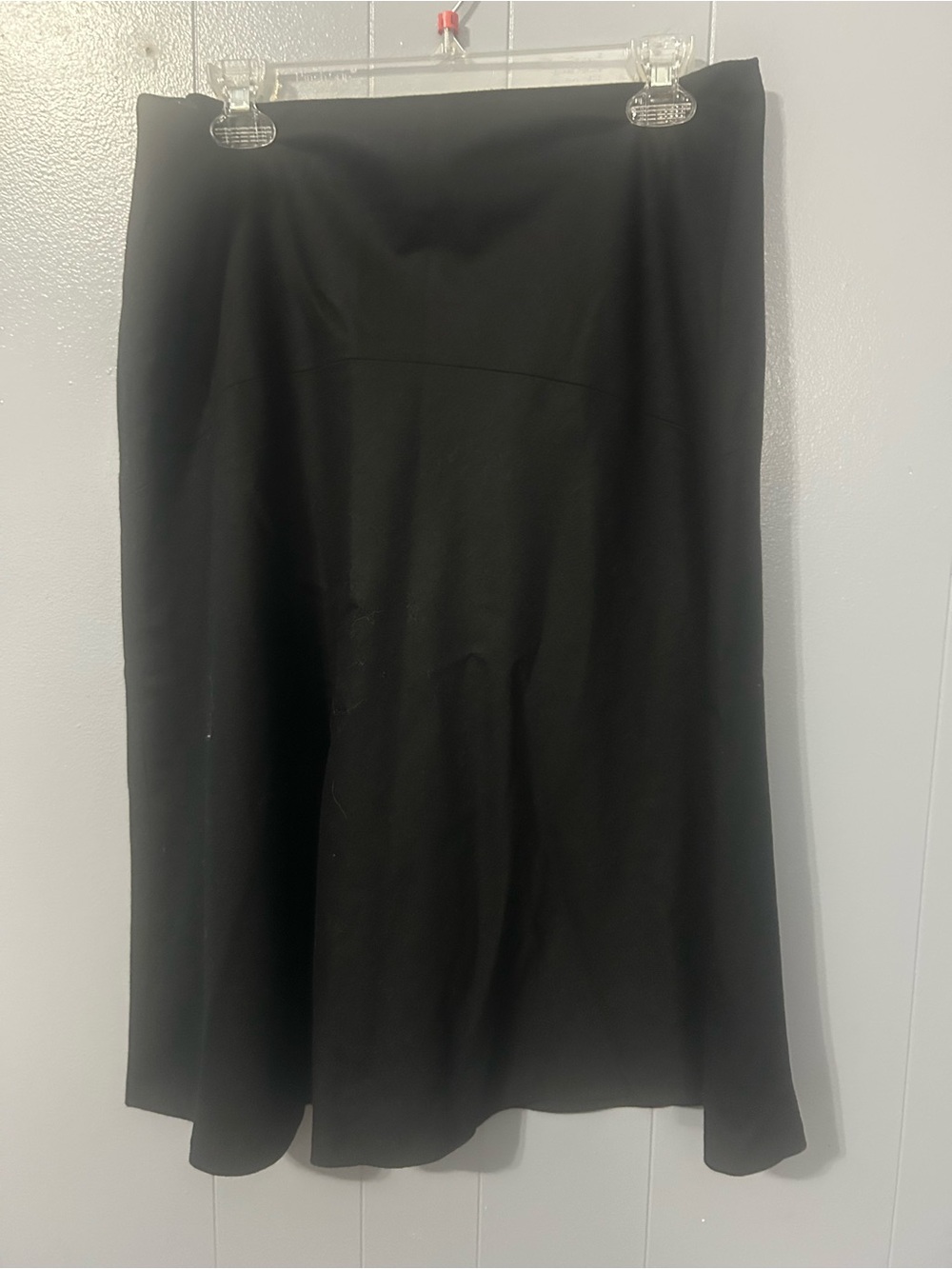 Talbots Black A-Line Midi Skirt with Subtle Flare